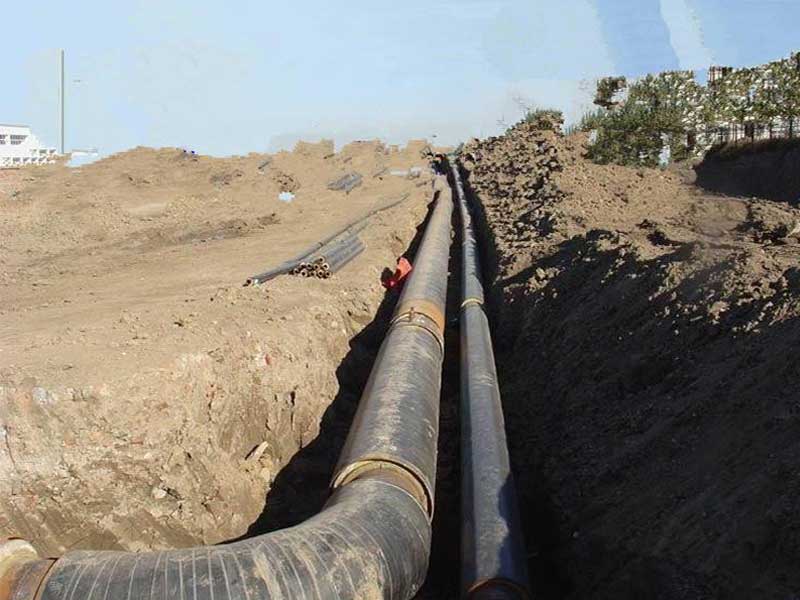 济南热电外热入济济微路段施工现场